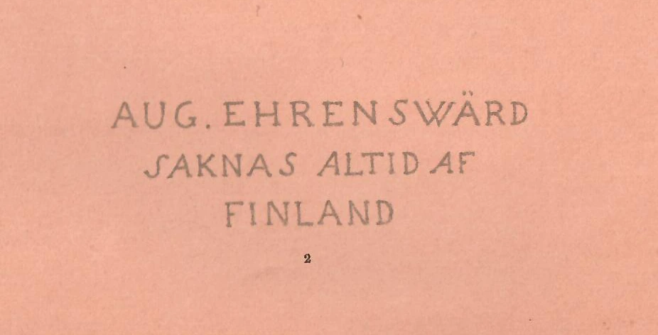 Augustin Ehrensvärdin muistoksi